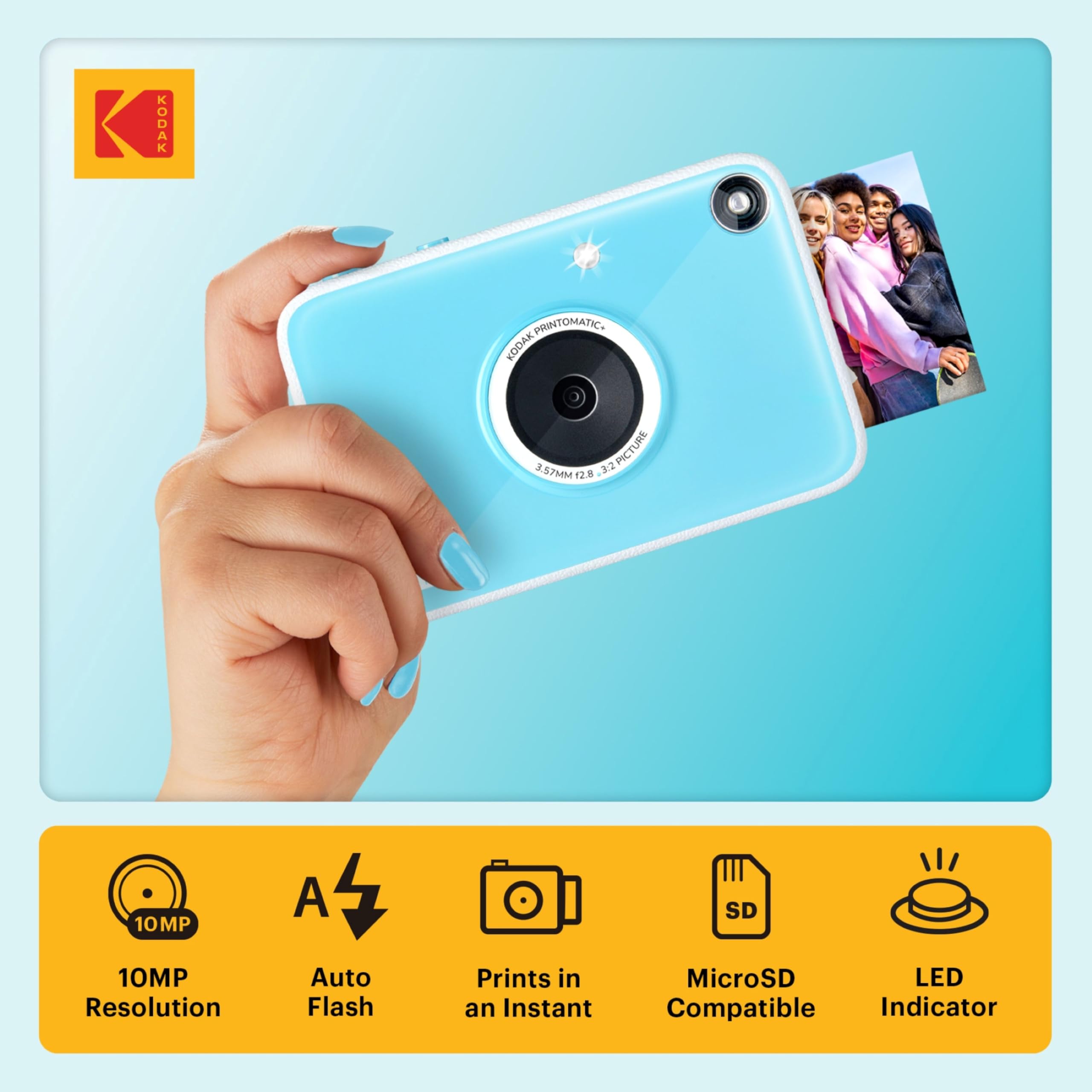 カメラ　印刷用器具? Amazon.co.jp: Kodak Printomatic+インスタントカメラ (スカイブルー